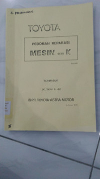 Image of Pedoman reparasi mesin seri k